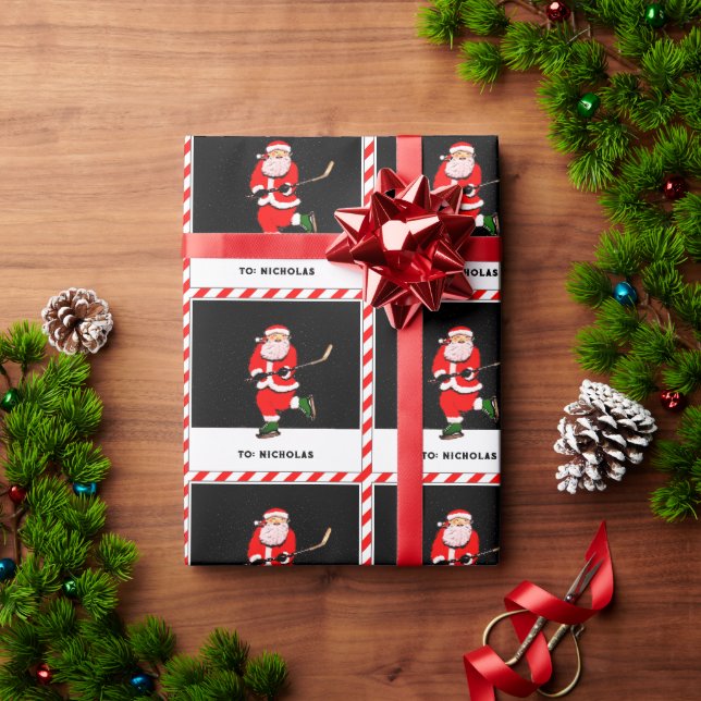 Hockey Christmas Geschenkpapier (Feiertagsgeschenk)
