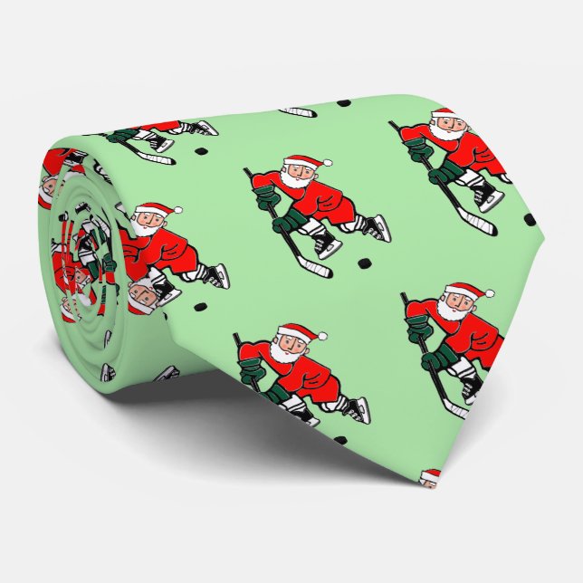 Hockey Christmas Holiday Neck Tie Krawatte (Gerollt)