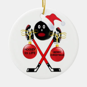 Hockey Christmas Keramikornament