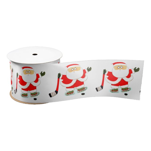 Hockey Christmas Satin Ribbon Satinband (Spule)