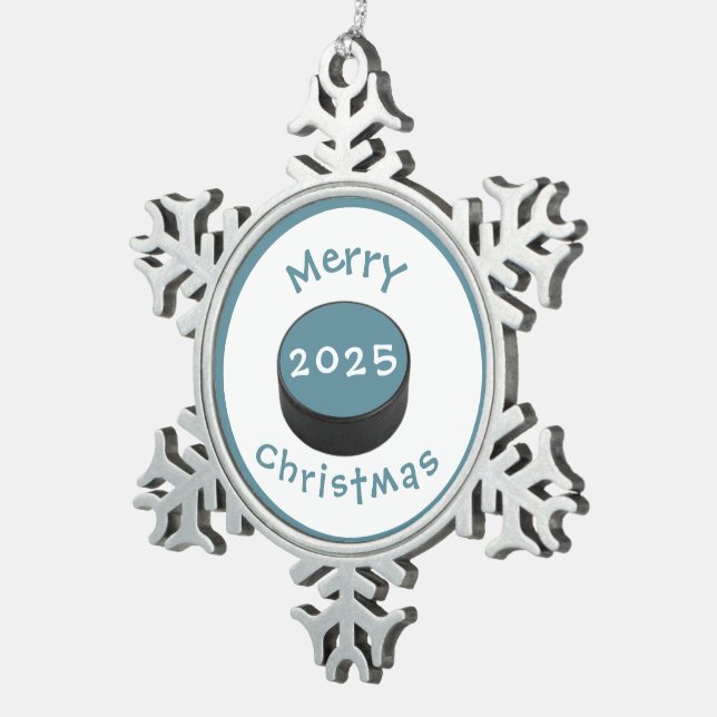  #hockey Christmas tree decoration   Schneeflocken Zinn-Ornament (Rechts)