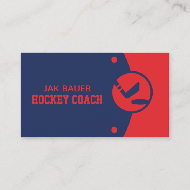 Hockey Coach Business Card Visitenkarte (Vorderseite)