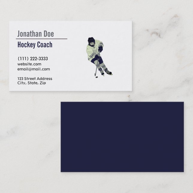 Hockey Coach Business Card Visitenkarte (Vorne/Hinten)