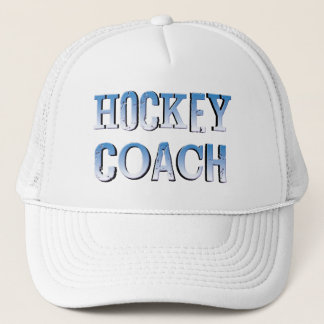 Hockey Coach Rough Blue Text Truckerkappe