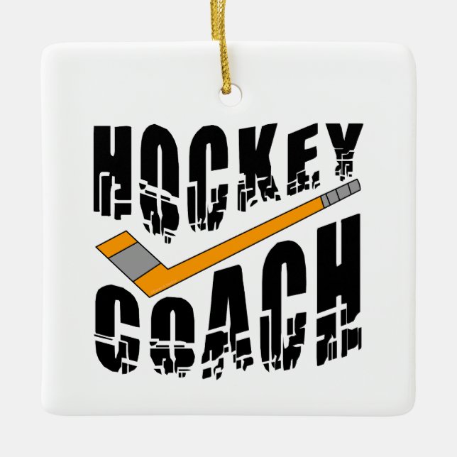 Hockey Coach Stick Keramikornament (Vorderseite)