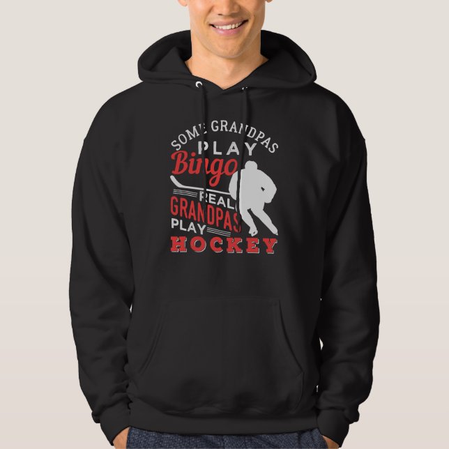 Hockey Cool Hockey Playing Opa 367 Spieler Hoodie (Vorderseite)