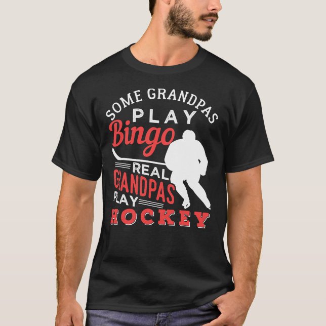 Hockey Cool Hockey Playing Opa 367 Spieler T-Shirt (Vorderseite)