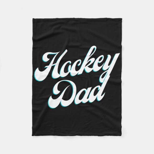 Hockey-Dad-Eis-Script für stolze Väter am Rand  Fleecedecke (Vorderseite)