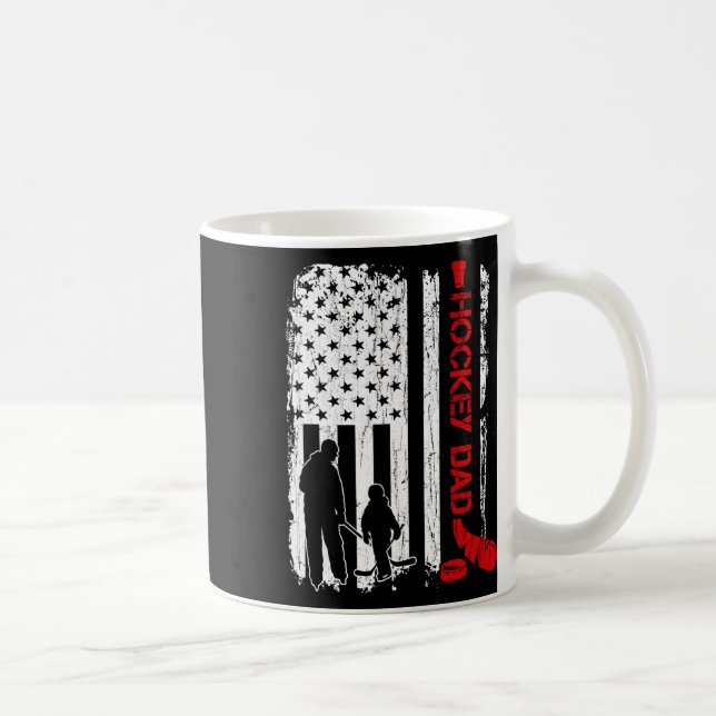 Hockey Dad Gift Hockey American Flag For Women Men Kaffeetasse (Rechts)