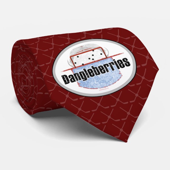 Hockey Dangleberries Neck Tie Krawatte (Gerollt)