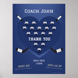 Hockey Dankeschön Coach Manager - Teamsignatur Poster