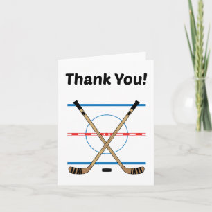 Hockey Dankeschön Hockeyschläger bei Center Ice Dankeskarte