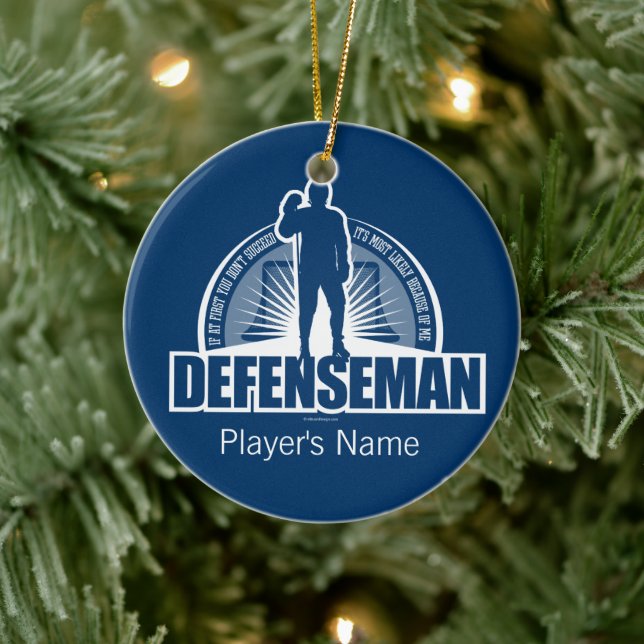 Hockey Defenseman Keramik Keramik Ornament (Baum)
