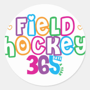 Hockey des Feld-365 Runder Aufkleber