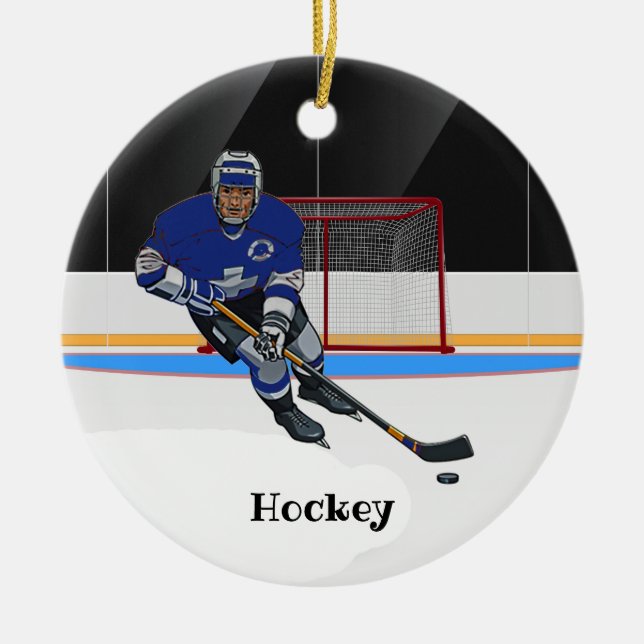 Hockey Design Keramik Ornament (Vorne)