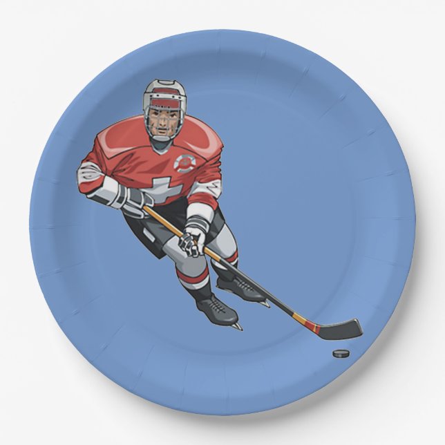 Hockey Design Paper Party Plate Pappteller (Vorderseite)