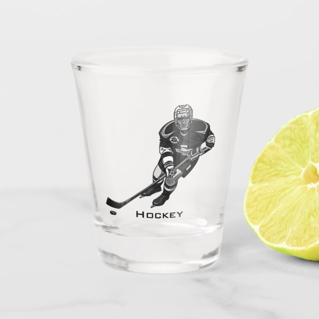 Hockey Design Shot Glass Schnapsglas (Vorderseite)