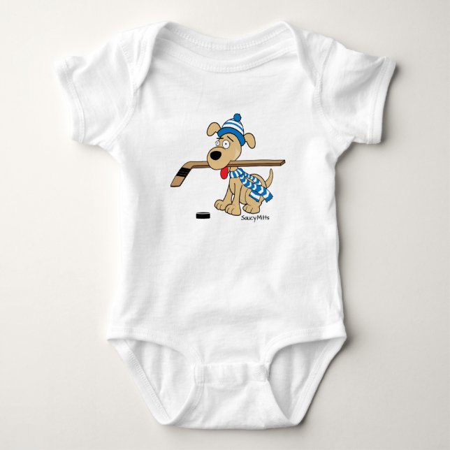 Hockey Dog Säugling Romper Baby Strampler (Vorderseite)