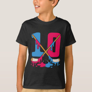 Hockey-Eis-Tropf-Geburtstag 10. Nummer 10 Doppelzi T-Shirt