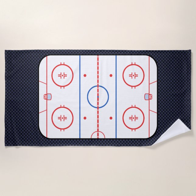 Hockey-Eisbahnen-Diagramm auf blauer Strandtuch (Vorderseite)