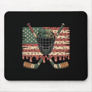 Hockey Eiscreme-Drip-Camo-USA-Flagge Mousepad