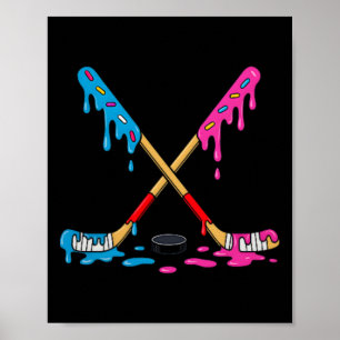 Hockey-Eiscreme-Tropf-Jungen-Eishockey-Jugendspiel Poster