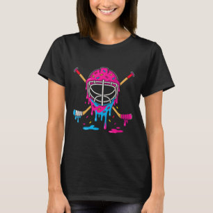 Hockey-Eiscreme-Tropf-Jungen Eishockey-Jugendspiel T-Shirt