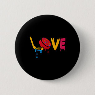 Hockey-Eiscreme-Tropf-Jungen Eishockey Liebe Jugen Button