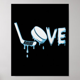 Hockey-Eiscreme-Tropf-Jungen Eishockey Liebe Jugen Poster