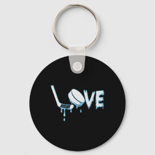 Hockey-Eiscreme-Tropf-Jungen Eishockey Liebe Jugen Schlüsselanhänger