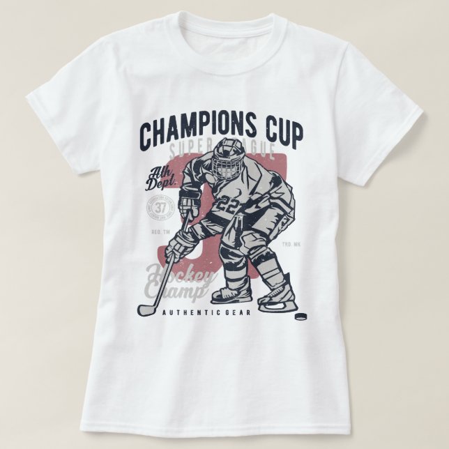 Hockey Eishockey Champion League 476 Spieler T-Shirt (Design vorne)