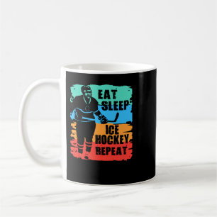 Hockey Eishockey Eat Sleep Wiederholung Hockey Spi Kaffeetasse