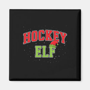 Hockey-Elf-Weihnachten-Familie-Matching-Gruppe-Xma Magnet