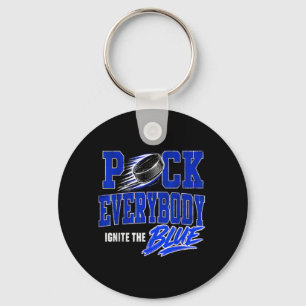 Hockey-Enforcer Blau Vintage Schlüsselanhänger