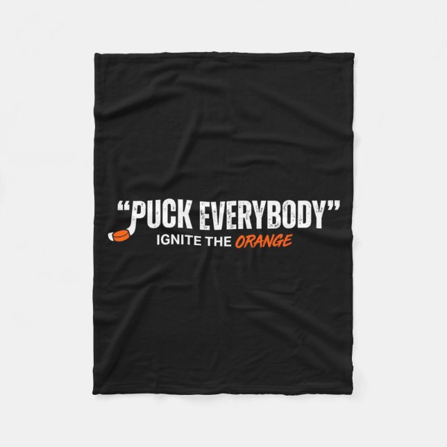 Hockey Enforcer Orange 2 Fleecedecke (Vorderseite)