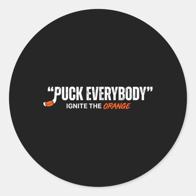 Hockey Enforcer Orange 2 Runder Aufkleber (Vorderseite)