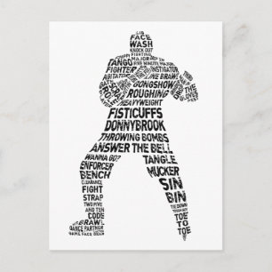 Hockey Enforcer Word Art Postkarte