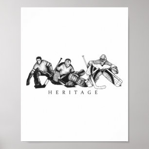Hockey-Erbe Vintage bis moderne Torwart-Hommage Tr Poster