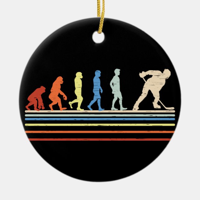 Hockey-Evolution Keramik Ornament (Vorne)