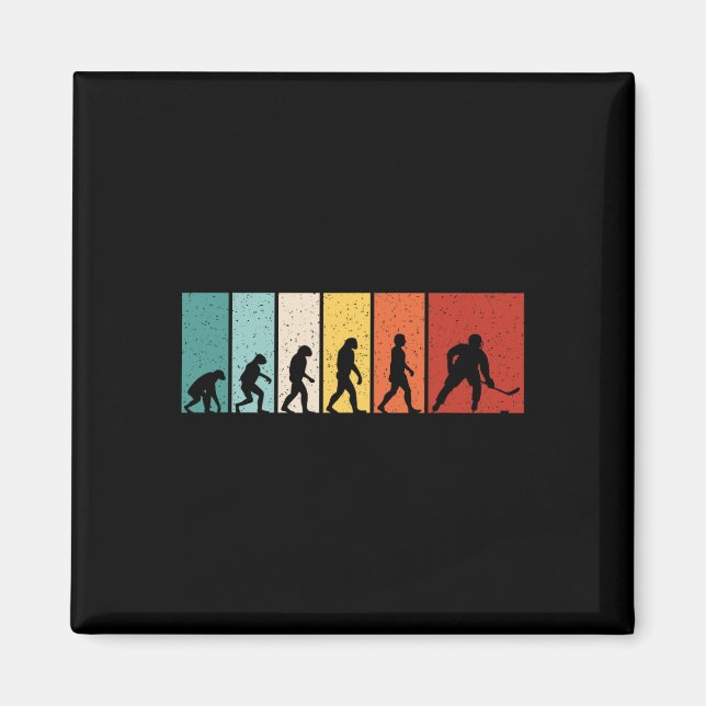 Hockey Evolution Retro Eishockeyspieler Männer Jun Magnet (Vorne)