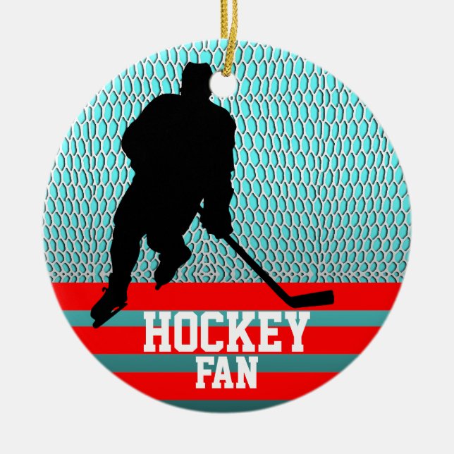 Hockey-Fan-Verzierung addieren Foto Keramik Ornament (Vorne)