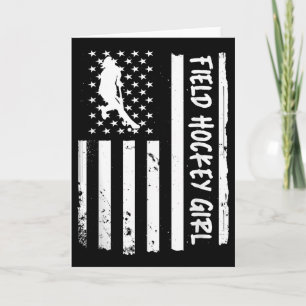 Hockey-Feld Mädchen USA-Flagge Karte