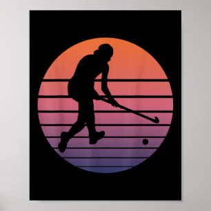 Hockey Feldhockeyspieler mit Feldhockeyschläger Poster