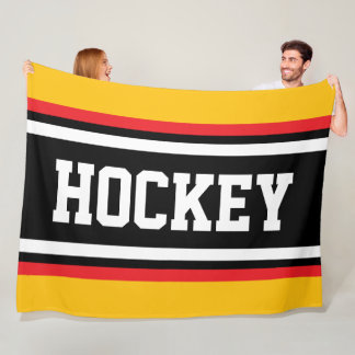HOCKEY Fette goldene orange rote schwarze weiße St Fleecedecke