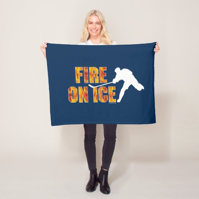 Hockey Fire on Ice Fleece Blanket (Beispiel)