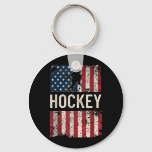 Hockey-Flagge Amerikanisch - Patriotische Frauen K Schlüsselanhänger
