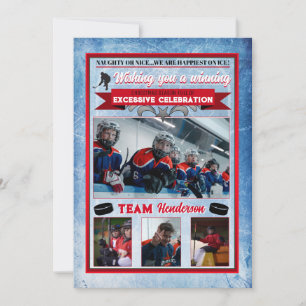 Hockey-Foto-Weihnachtskarte Einladung
