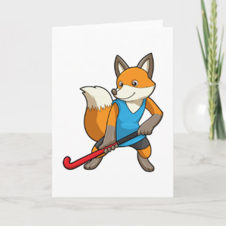 Hockey-Fox mit Hockey-Schläger Karte