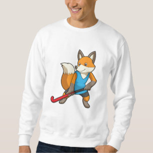 Hockey-Fox mit Hockey-Schläger Sweatshirt