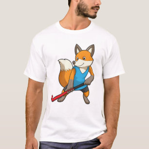 Hockey-Fox mit Hockey-Schläger T-Shirt